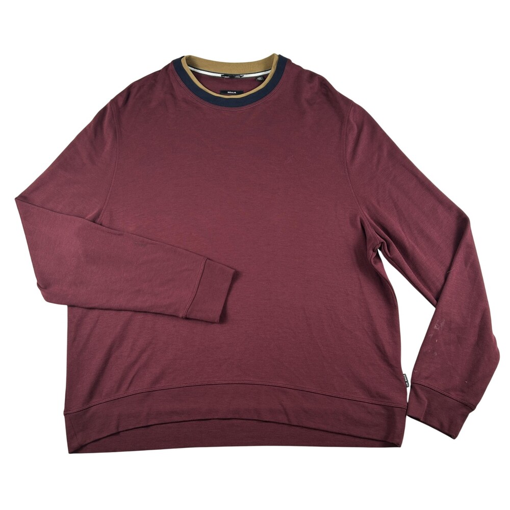 Ted Baker Sweater Mens 3XL Red Wool Blend Crew Neck Lightweight Knit Pullover